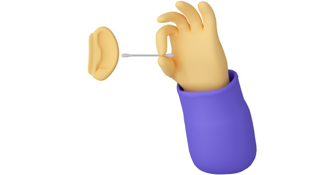 一个可爱的3D手使用棉花芽。图片下载