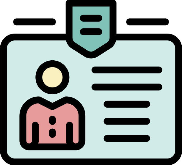 徽章有一个人图标颜色轮廓图片下载