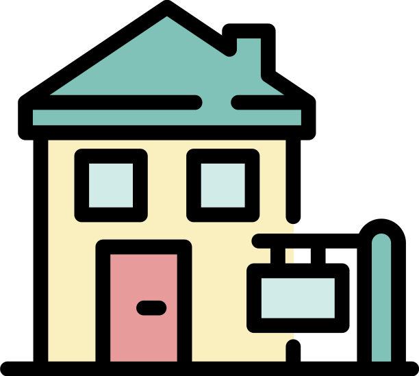 一个小房子的图标颜色轮廓图片下载