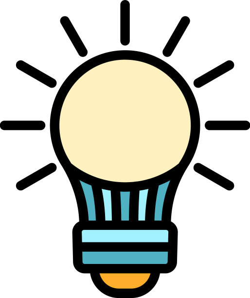 Led灯泡图标颜色轮廓图片下载