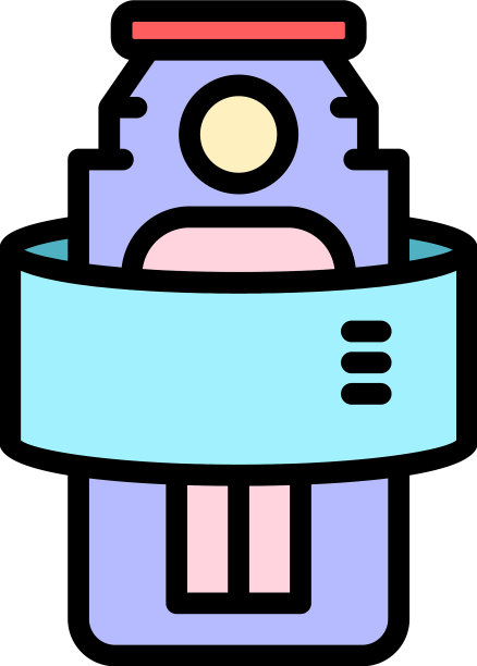 身体ct扫描图标彩色轮廓图片下载