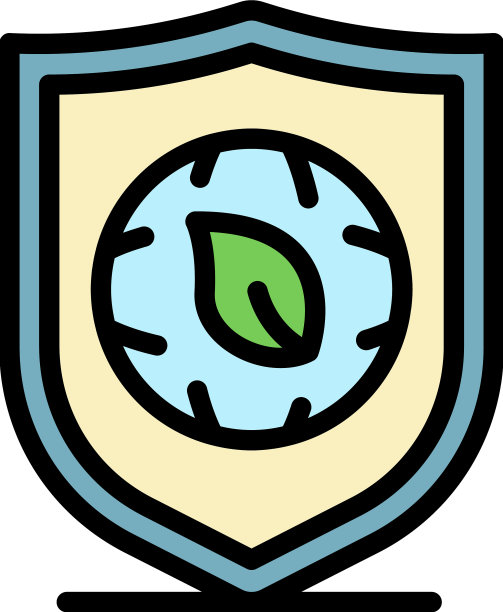 生态盾叶图标颜色轮廓图片下载