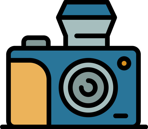 调查员相机图标彩色轮廓图片下载