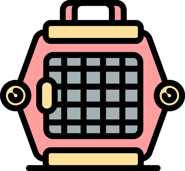 现代狗笼图标颜色轮廓图片下载