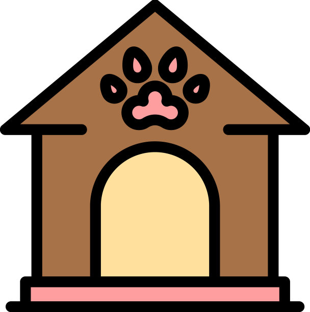 狗屋图标颜色轮廓图片下载