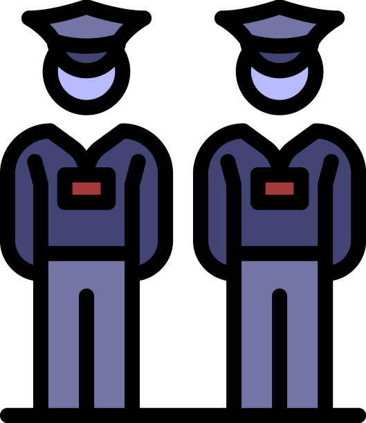 保安图标颜色轮廓图片下载