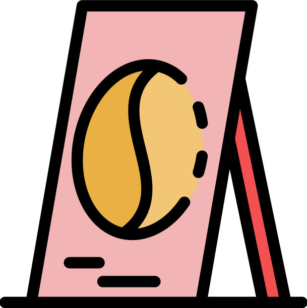 咖啡街广告图标颜色轮廓图片下载