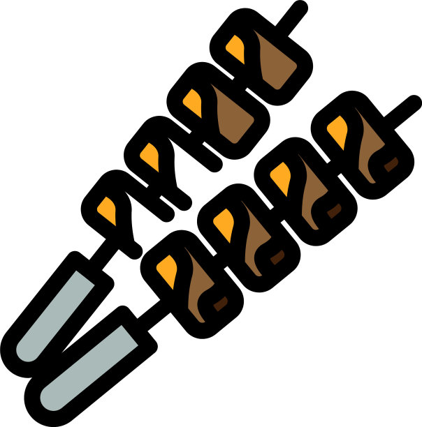 烤肉棒图标颜色轮廓图片下载