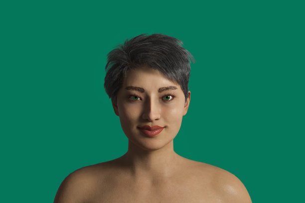 计算机生成的虚拟女性角色的高分辨率3D渲染。图片下载