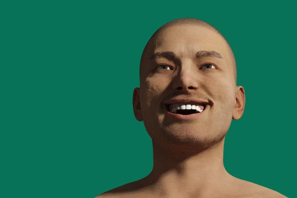 一个电脑生成的虚拟男性角色的高分辨率3D渲染。图片下载