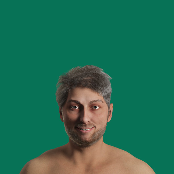 一个电脑生成的虚拟男性角色的高分辨率3D渲染。图片下载