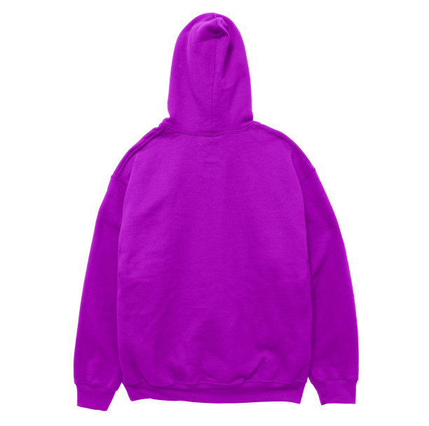 空白的连帽衫颜色紫色的背面观点在白色的背景图片下载