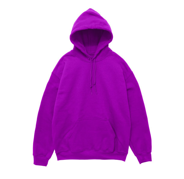 空白连帽衫运动衫颜色紫色前视图在白色背景图片下载