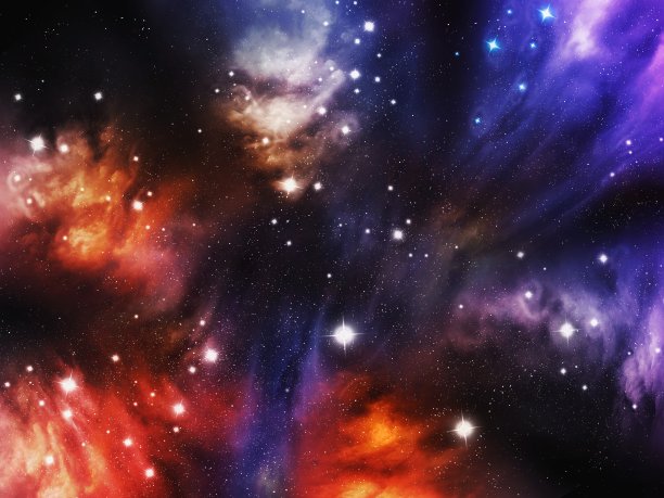 宇宙星云，五颜六色的星尘。图片下载