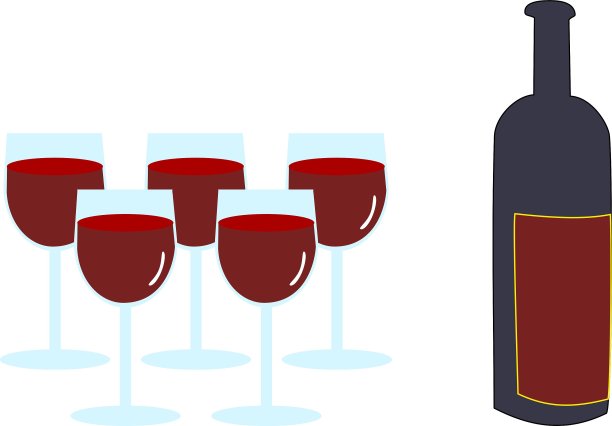 很多酒杯和酒瓶图片下载