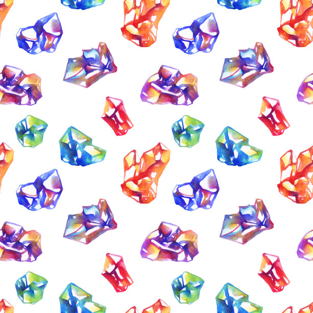 水彩晶体模式图片下载