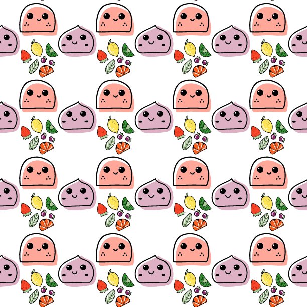 向量无缝模式。日本甜食麻糬图片下载