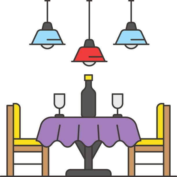 咖啡馆坐的区域概念，约会晚上晚餐矢量线图标设计，酒店和汽车旅馆服务符号，假期租赁标志，餐厅供应库存插图图片下载