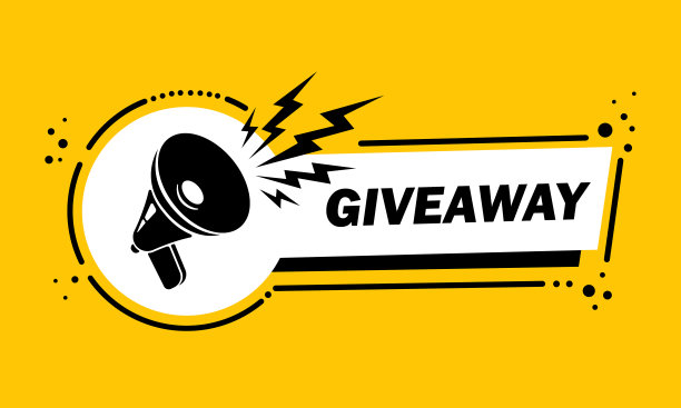 扩音器与赠送的演讲气泡横幅。扬声器。商业，市场和广告的标签。孤立背景向量。每股收益10图片下载