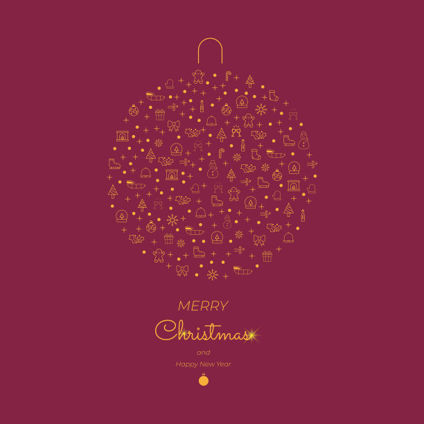 圣诞快乐和新年快乐卡片矢量设计。图片下载