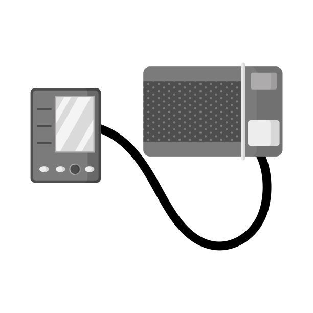 带听诊器测量血压的数字血压计。图片下载