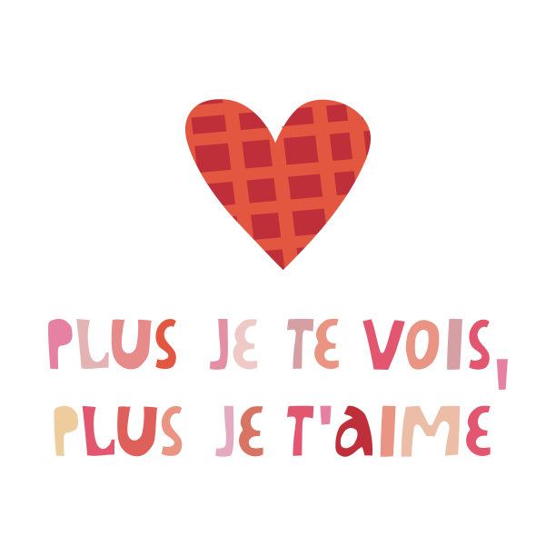 快乐的情人节插图与法国字母。矢量设计网页，打印，贴纸，模板等。图片下载