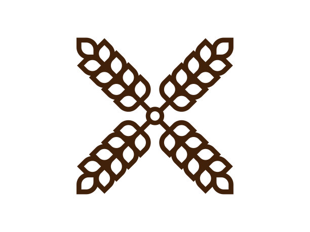 面包标志与小麦穗。风车的标志。图片下载