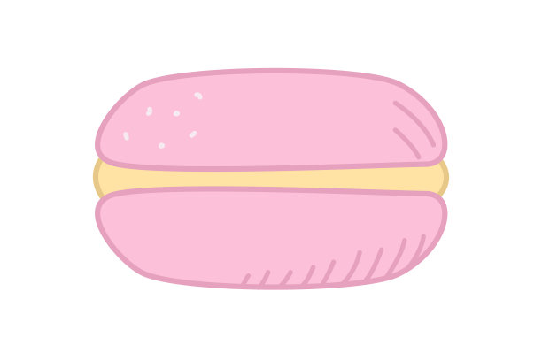 马卡龙蛋糕，甜点矢量插图，涂鸦风格。图片下载