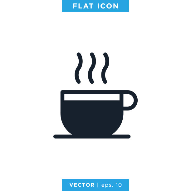 热饮图标矢量股票插图设计模板。图片下载