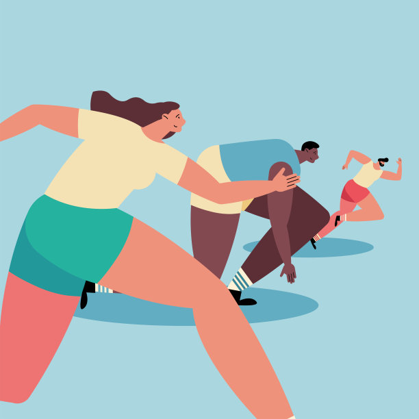 三个运动员奔跑的角色图片下载