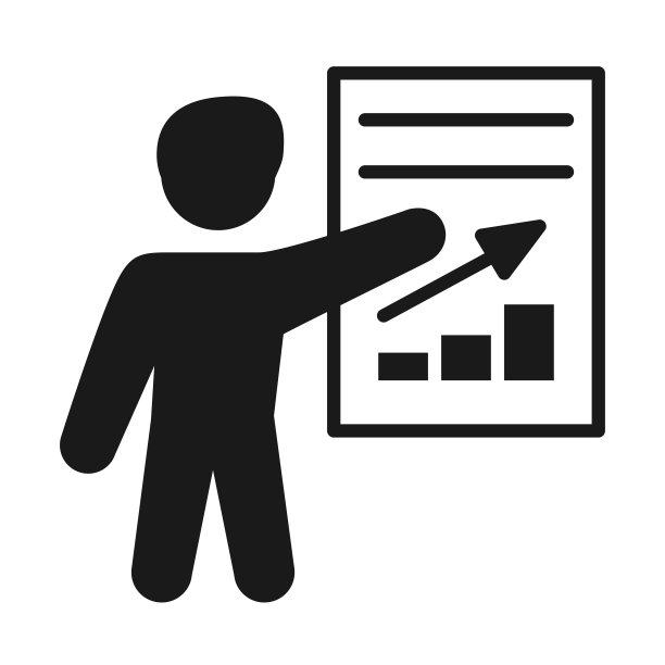 黑白演示演讲剪影图标图片下载