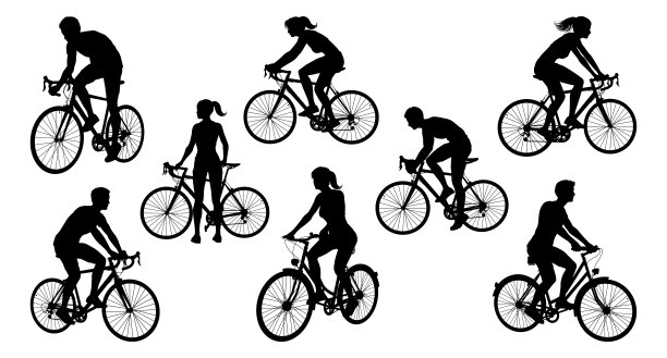 自行车骑自行车的轮廓设置图片下载