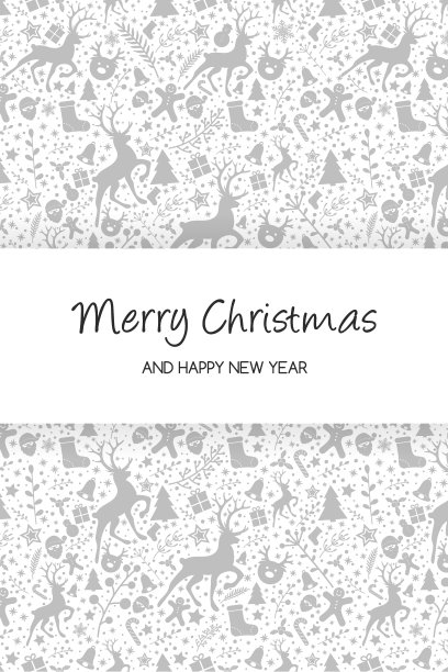 圣诞贺卡与图标和愿望。向量图片下载