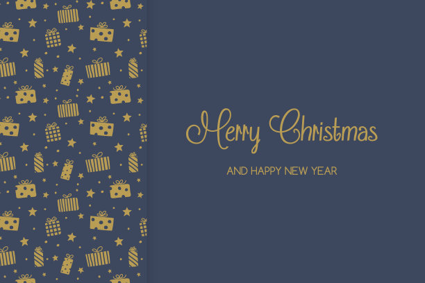 贺卡与圣诞礼品盒的概念。向量图片下载