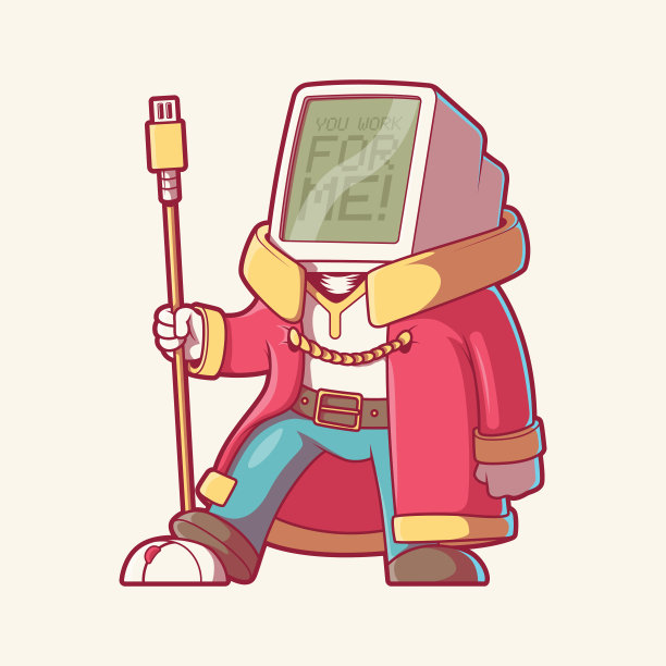 国王计算机屏幕矢量插图。图片下载