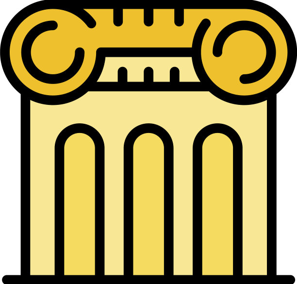 公证栏建筑图标颜色轮廓图片下载