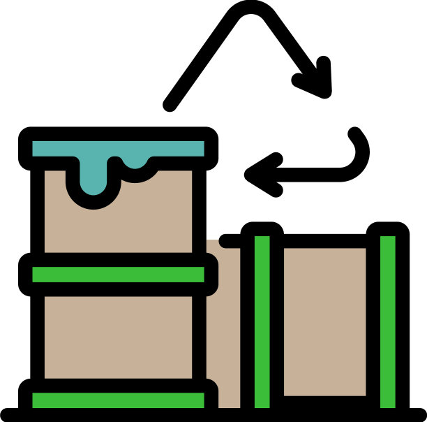 油桶图标颜色轮廓图片下载