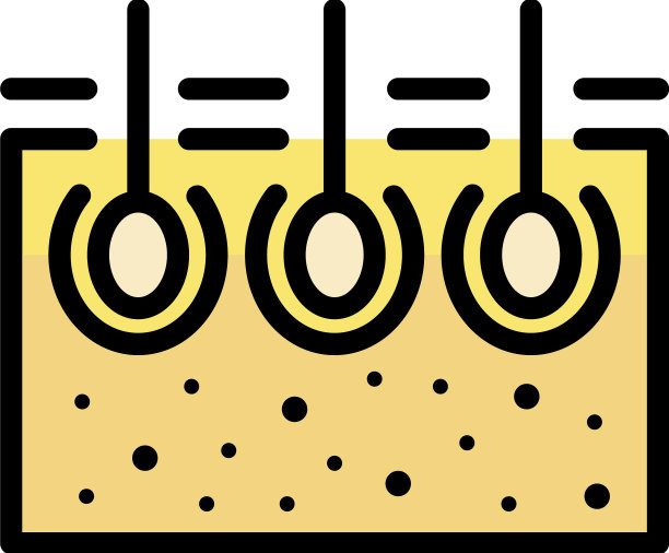 清洁皮肤脱毛图标颜色轮廓图片下载