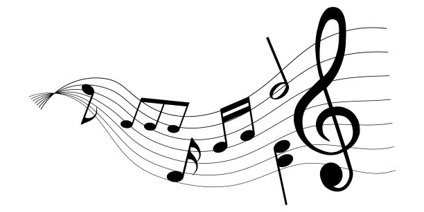 向量乐谱-音乐音符旋律在白色背景上图片下载