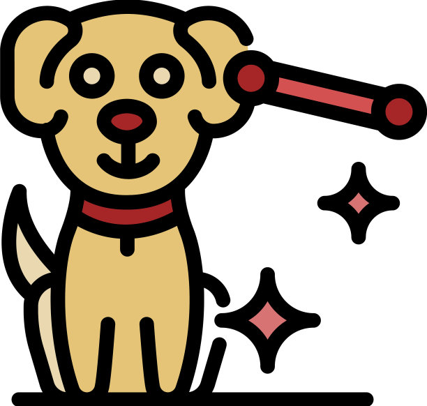 美容师狗图标颜色轮廓图片下载