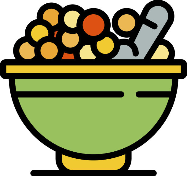 碗麦片片图标颜色轮廓图片下载