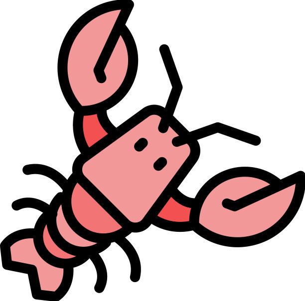 新鲜龙虾图标颜色轮廓图片下载