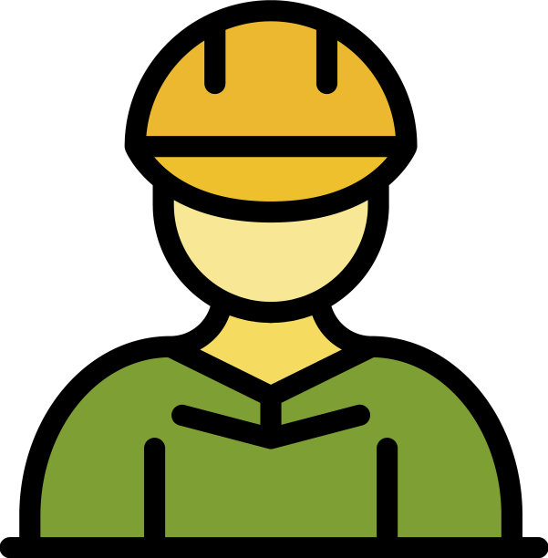 建筑工程师图标颜色轮廓图片下载