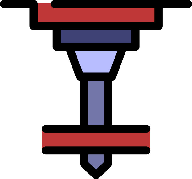 工程铣床图标彩色轮廓图片下载
