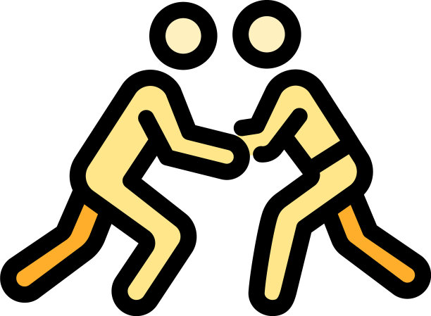 古典式摔跤程序图标颜色轮廓图片下载