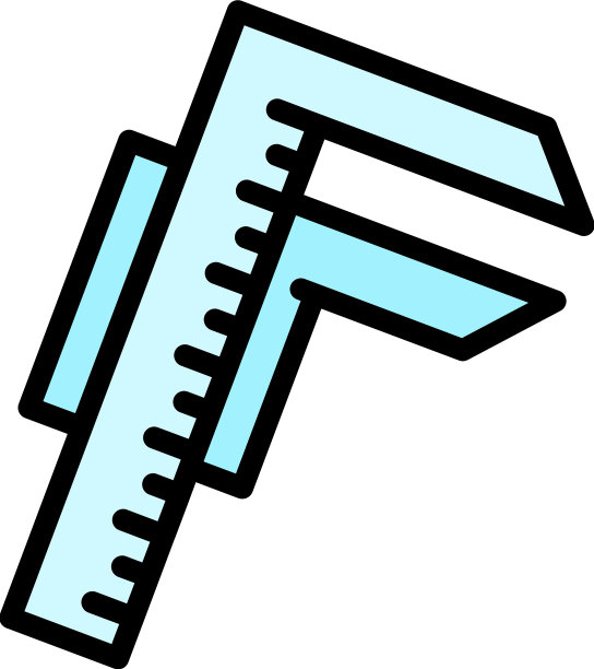 木工卡尺图标颜色轮廓图片下载