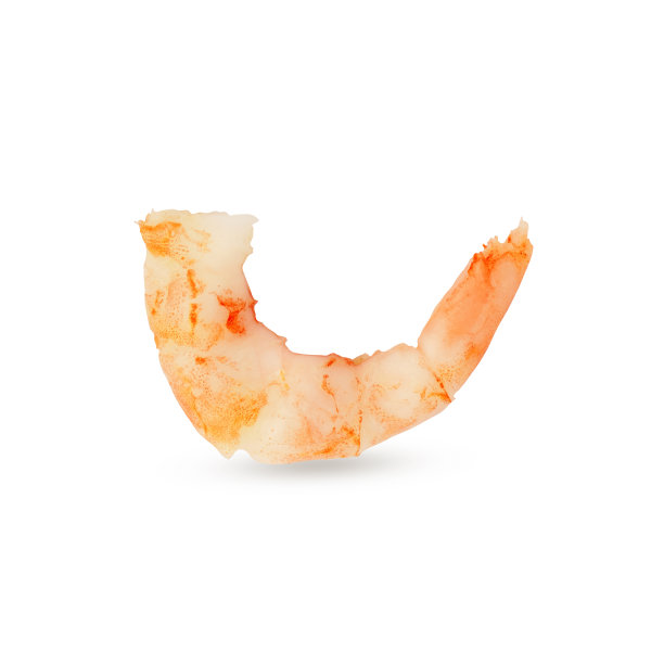 白背景上分离的煮去皮虾。图片下载