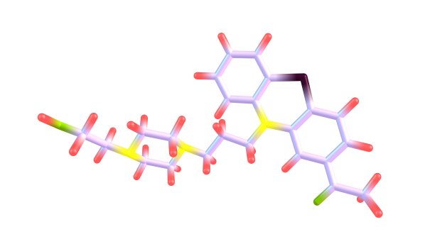 苯并嗪分子结构分离在白色上图片下载