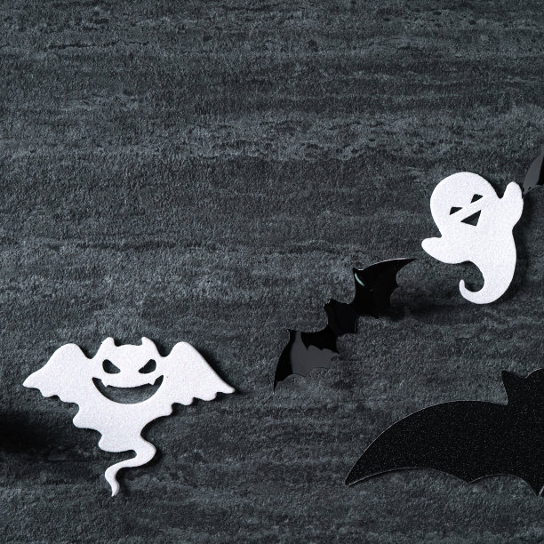 万圣节概念背景的顶部视图与复制空间。图片下载