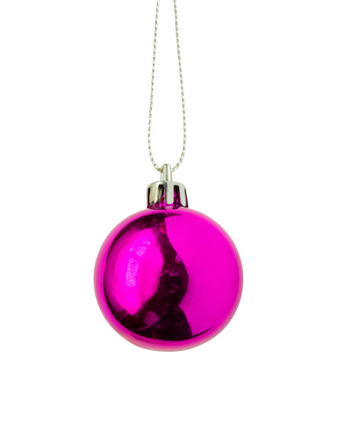 粉红色的圣诞球孤立在白色的背景图片下载